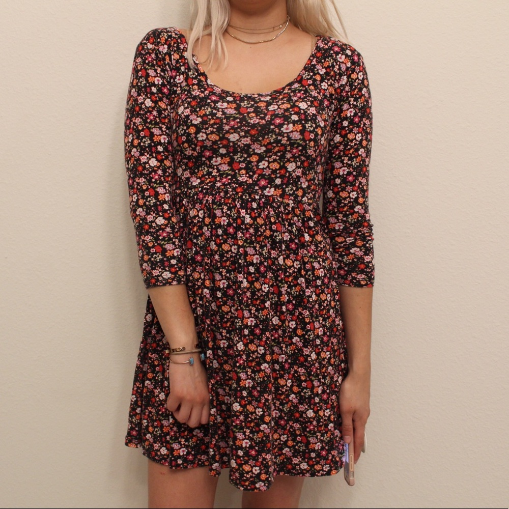Floral 3/4 Sleeve Dress